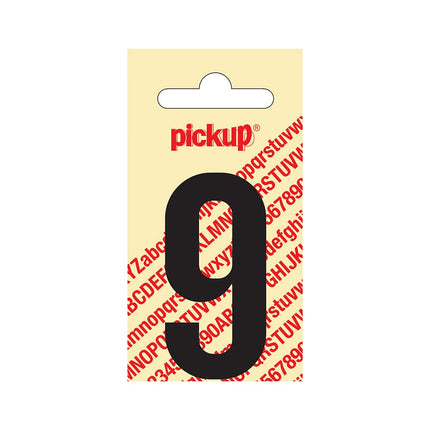 PickUp sticker - Plakcijfer 9 - Nobel - Zwart - 60 mm