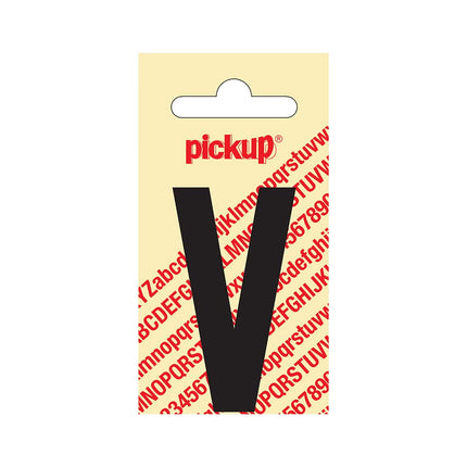 PickUp sticker - Plakletter  V - Nobel - Zwart - 60 mm