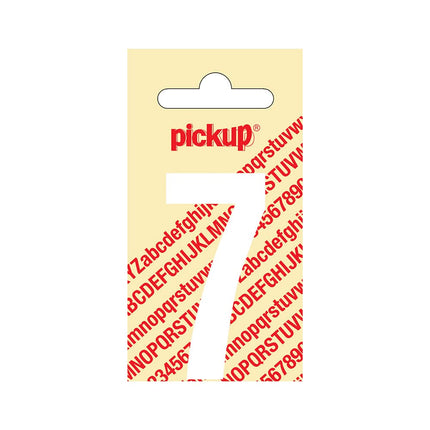 PickUp sticker - Plakcijfer 7 - Nobel - Wit - 60 mm