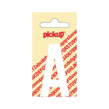 PickUp sticker - Plakletter  A - Nobel - Wit - 60 mm
