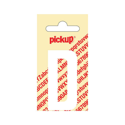 PickUp sticker - Plakletter  D - Nobel - Wit - 60 mm