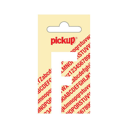 PickUp sticker - Plakletter  F - Nobel - Wit - 60 mm