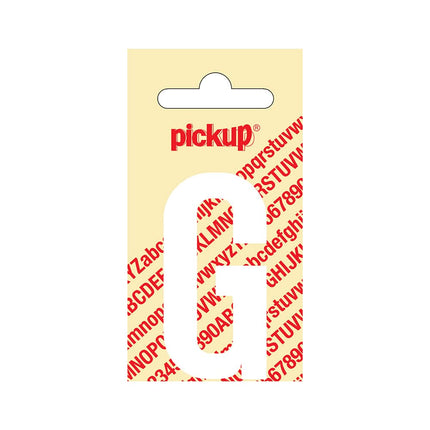 PickUp sticker - Plakletter  G - Nobel - Wit - 60 mm