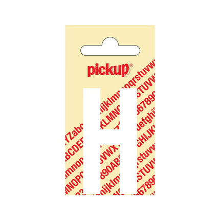 PickUp sticker - Plakletter  H - Nobel - Wit - 60 mm