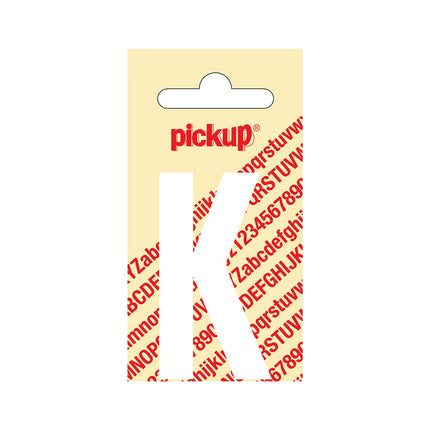 PickUp sticker - Plakletter  K - Nobel - Wit - 60 mm