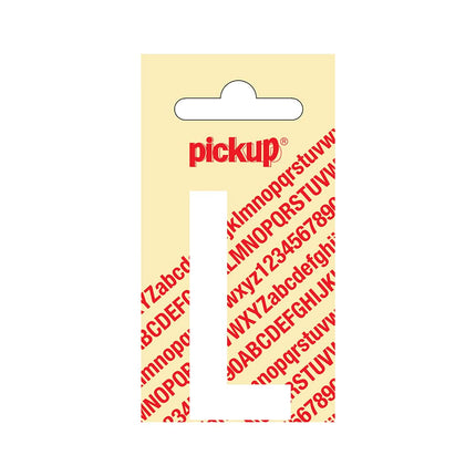 PickUp sticker - Plakletter  L - Nobel - Wit - 60 mm