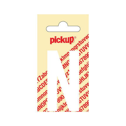 PickUp sticker - Plakletter  N - Nobel - Wit - 60 mm