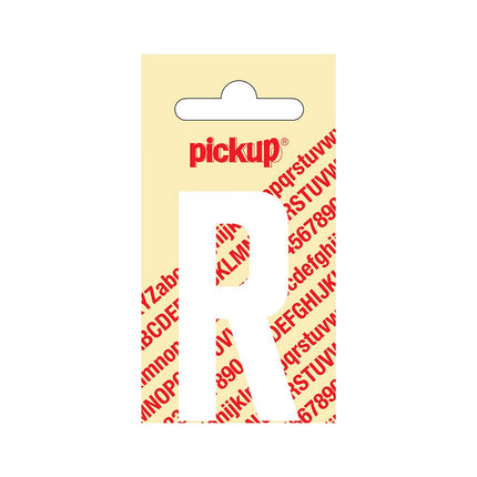 PickUp sticker - Plakletter  R - Nobel - Wit - 60 mm
