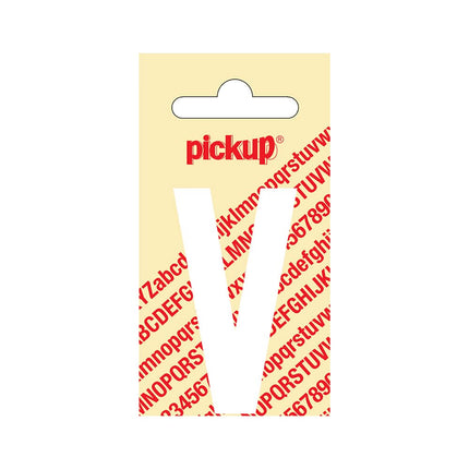 PickUp sticker - Plakletter  V - Nobel - Wit - 60 mm