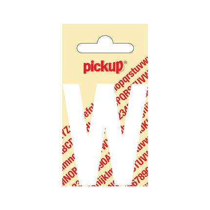 PickUp sticker - Plakletter  W - Nobel - Wit - 60 mm
