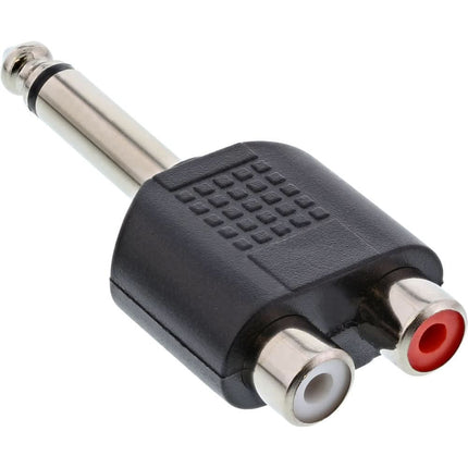 6.35mm male jack naar 2x RCA female adapter - Mono