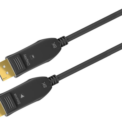 10 meter Optische DisplayPort 2.0 kabel - 8K/60Hz - DisplayPort AOC - Zwart