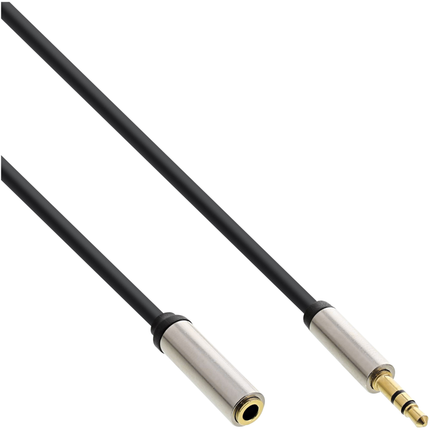 3.5 mm jack audio verlengkabel - 1 meter - Gold-plated - InLine Slim