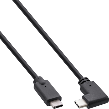Inline USB kabel - USB 3.2 Gen 2 - USB-C - 1,5 meter - Zwart - PD 100 watt - Haaks