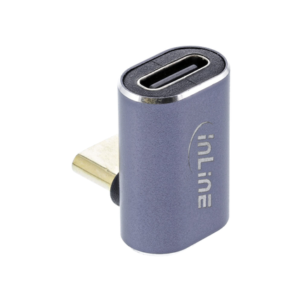 InLine Haakse USB-C adapter - Haaks naar boven/beneden - USB 4.0 - PD 3.1 240 watt - Aluminium