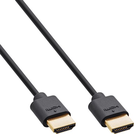 1 meter HDMI 2.1 kabel - 8K/60Hz - Dunne stekker - Zwart