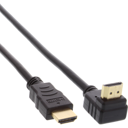 1 meter HDMI 1.4 kabel - 4K/30Hz - Haaks omhoog - Zwart