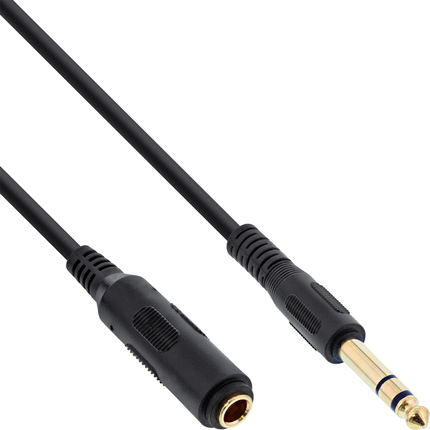 6.35 mm jack audio verlengkabel - 1 meter - Stereo - Gold-plated - InLine