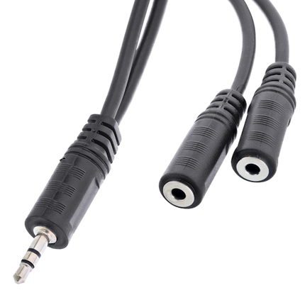 3.5 mm splitterkabel - van 1 naar 2 x jack - 20 cm