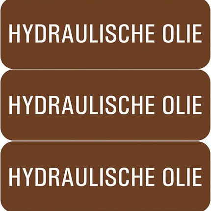 PickUp sticker - 3x bruine sticker met hydraulische olie - 10x3,3 cm