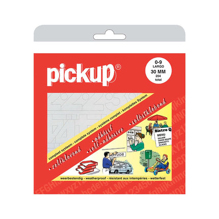 PickUp plak cijfers  boekje Largo - Wit - 30 mm