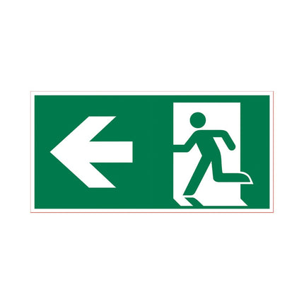 PickUp sticker - vluchtweg linksaf - Groen -  30x15 cm