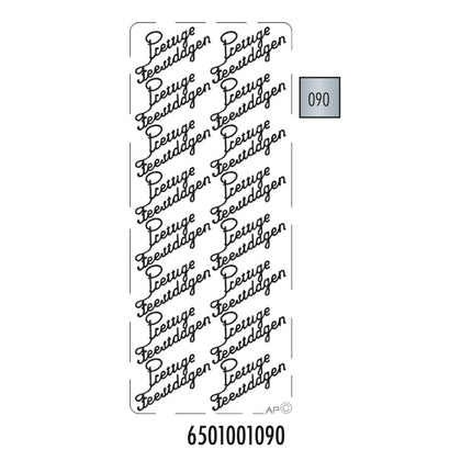 PickUp hobbysticker - 001 prettige feestdagen- Zilver - 2 stuks per verpakking