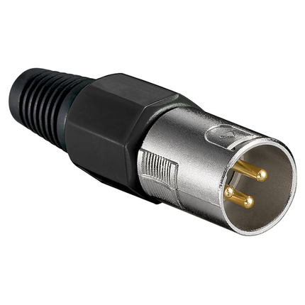 Audio Plug – XLR Male – Met Schroefdop en Vergulde Contacten