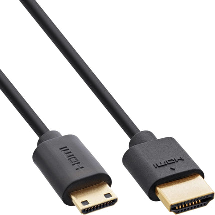 1 meter HDMI 2.1 kabel - 8K/60Hz - HDMI A naar HDMI C (mini) - SlimLine - Zwart