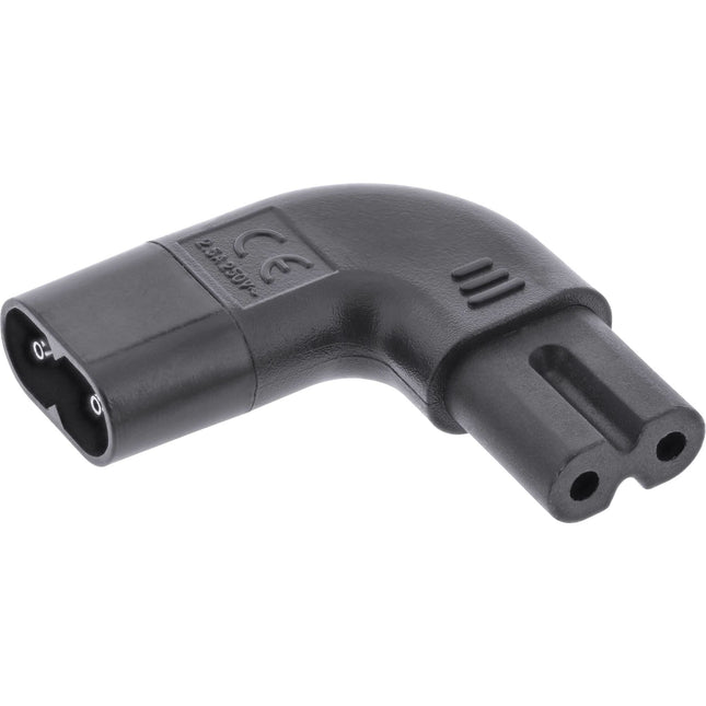 C7 (haaks links/rechts) naar C8 stroomadapter - zwart