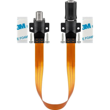 20 cm F (v) – F (v) Deur-/Raam Coax Adapter – Weerbestendig - Koper