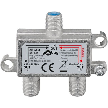 SAT-TV-antenneverdeler – met F-koppelingen - Zilver