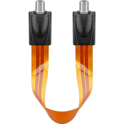 50 cm SAT-vensterdoorvoer –  Extreem vlak (0,3 mm) – Bruin transparant – F-jack > F-jack - Koper