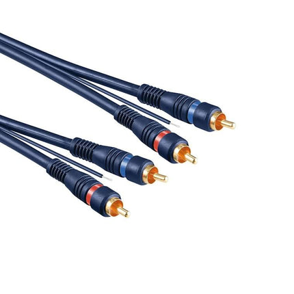 5 meter Tulp Stereo Audiokabel met Remote Draad - 2x Tulp (m) naar 2x Tulp (m) - Blauw