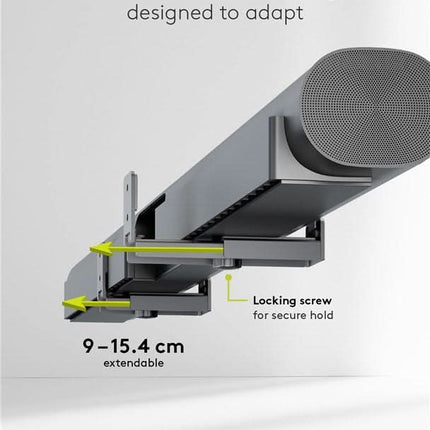 Universele muurbeugel voor soundbar - Zwart - Diepte instelbaar