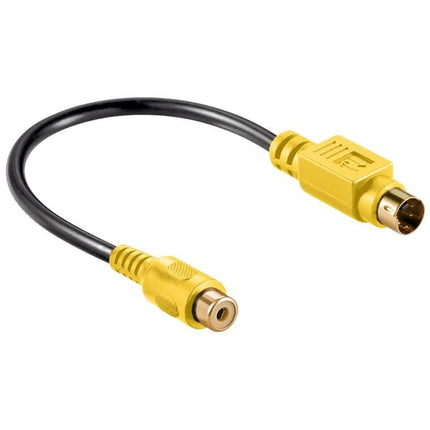 20 cm Videokabeladapter – S-Video (Mini-DIN 4 mannelijk) naar Composiet (RCA vrouwelijk) – Verguld