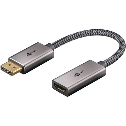 20 cm DisplayPort™ naar HDMI™-adapterkabel – 8K/60 Hz - Zwart/zilver - Verguld