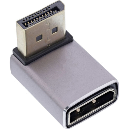 InLine DisplayPort-adapter - Haaks naar beneden - DP 1.4 (8K 60Hz) - HBR3 - Aluminium - Verguld