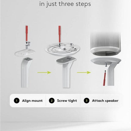 Set van 2 stuks - Vloerstandaard voor Sonos Era 100 - Wit - 71.5 cm