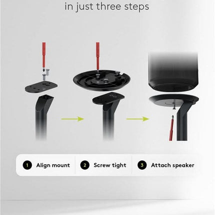 Set van 2 stuks - Vloerstandaard voor Sonos Era 100 - Zwart - 71.5 cm