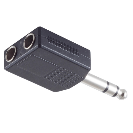 6.35mm jack naar 2x 6.35mm female jack splitter - Stereo