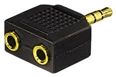 3.5mm jack naar 2x 3.5mm female jack splitter - Stereo - Verguld