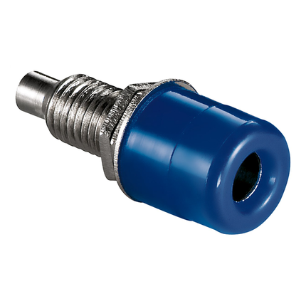 Banaansocket met schroefdraad behuizing - Blauw - 4mm