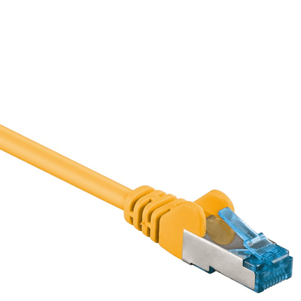 1 meter Cat 6a S/FTP (PiMF) netwerkkabel - 100% koper - LSZH - Geel