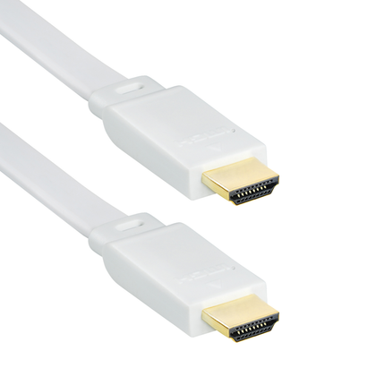 2 meter HDMI 1.4 kabel - 4K/30Hz - Platte kabel - Wit