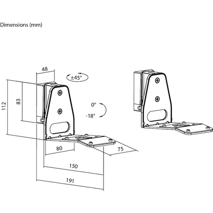 Set van 2 stuks - Muurbeugel voor Sonos Era 300 - Zwart - Kantelbaar & draaibaar