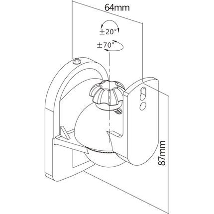 Set van 2 stuks - Universele muurbeugel voor luidsprekers - Zwart - Kantelbaar & draaibaar