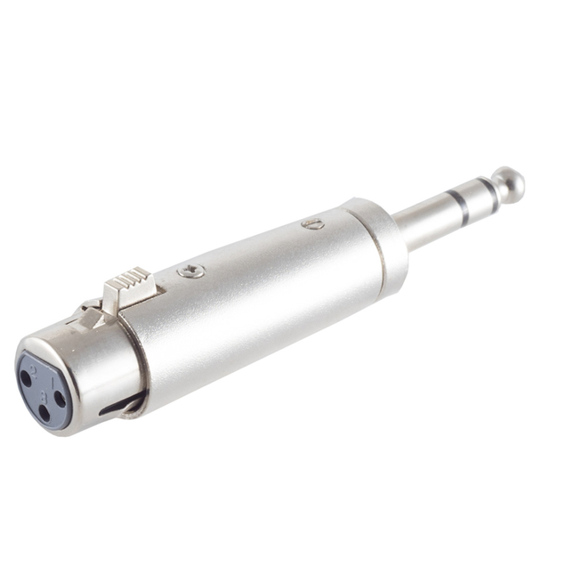 XLR female naar 6.35 mm jack male adapter - Stereo