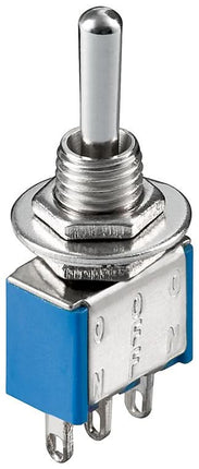 Goobay tuimelschakelaar miniatuur - 3 pinnen - Blauwe behuizing - 3 standen