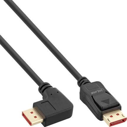 1 meter DisplayPort 1.4 kabel - 8K/60Hz - 100% koper - Haaks naar rechts - Zwart